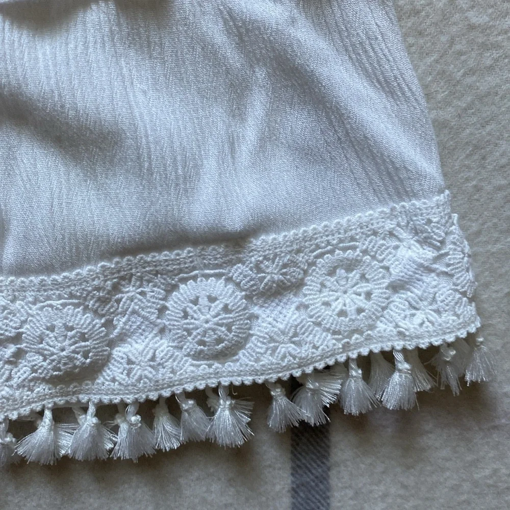 American Rag White Lace Detail, Billow Sleeves Boho Dress Size Medium - Picture 15 of 15